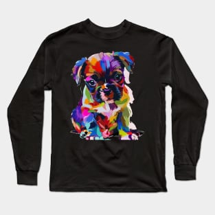 Puppy Colorful Pop Art Design Dog Lover Gift Idea Long Sleeve T-Shirt